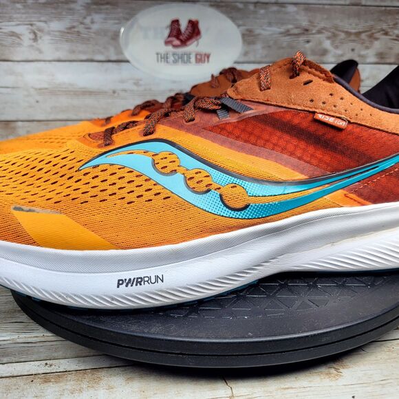 Saucony Ride 16 Men's Size 14 Marigold Lava Orange Athletic Running Shoes - Picture 7 of 13